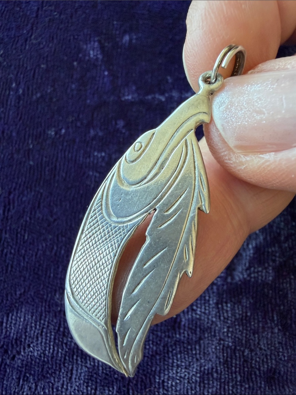 925 sterling silver eagle pendant by WDF Haida Northwest Coast - Picture 2 of 6